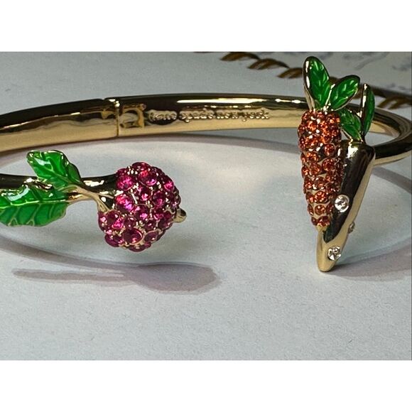 Kate Spade NEW Harvest Time vegetable bracelet hinge cuff - Picture 8 of 14